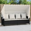 vidaXL Sun Lounger Black Poly Rattan 80.3 in x 29.5 in x 55.1 in
