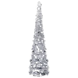 vidaXL Pop-up Christmas Tree Silver PET 70.9 in Collapsible