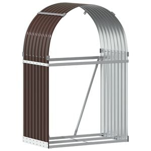 vidaXL Log Holder Brown 31.5"x17.7"x47.2" Galvanized Steel