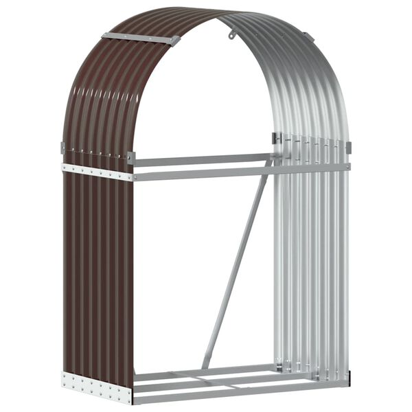 vidaXL Log Holder Brown 31.5"x17.7"x47.2" Galvanized Steel