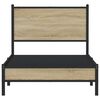 vidaXL Bed Frame Sonoma Oak Steel Single Bed Frame Rectangular