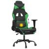 vidaXL Gaming Chair Black and Green Faux leather, metal, plywood, plastic