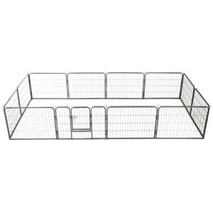 vidaXL Dog Playpen Black Powder-coated steel 31.5x23.6 in panels