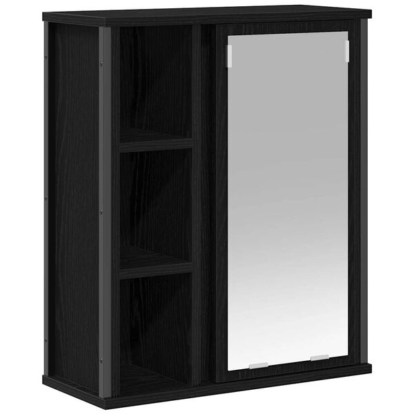 vidaXL Bathroom Wall Cabinet Black Oak Engineered wood, Steel Medium
