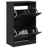 vidaXL Shoe Cabinet Black Engineered wood Compact Shoe Cabinet