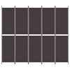 vidaXL 5-Panel Room Divider Brown 98.4"x86.6" Fabric