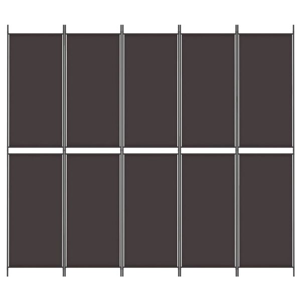 vidaXL 5-Panel Room Divider Brown 98.4"x86.6" Fabric