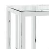 vidaXL Console Table Silver Stainless Steel, Tempered Glass