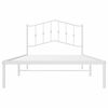 vidaXL Bed Frame White Steel Single Bed Frame Rectangular Modern