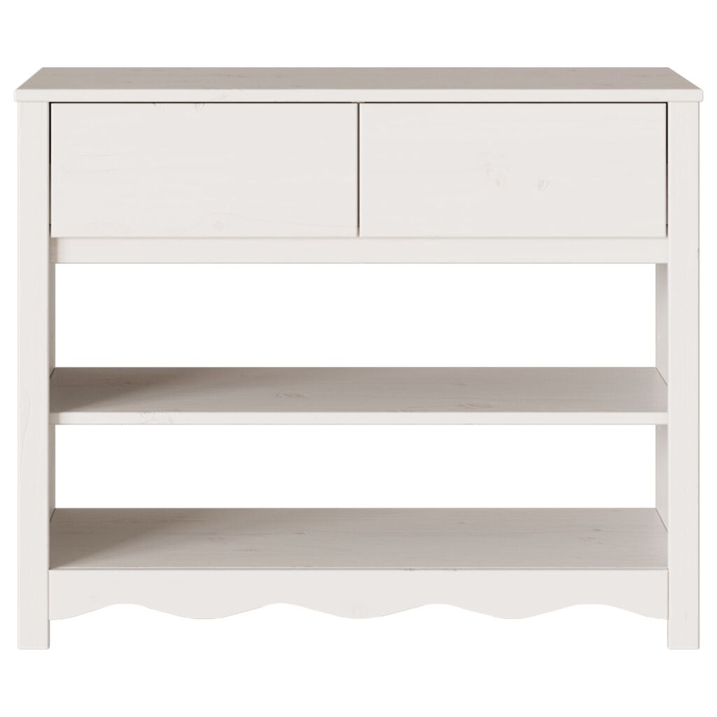 vidaXL Console Table White 89.5 x 37 x 73 cm Solid pine wood
