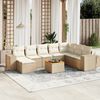 vidaXL Garden Sofa Set Beige PE rattan Large Modular Garden Sofa Set