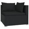 vidaXL Garden Lounge Set Black PE Rattan, Powder-Coated Steel, Plastic