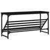 vidaXL Shoe Rack Black Engineered Wood Medium Shoe Rack Rectangular