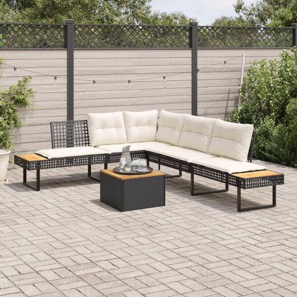 vidaXL Garden Sofa Set Black