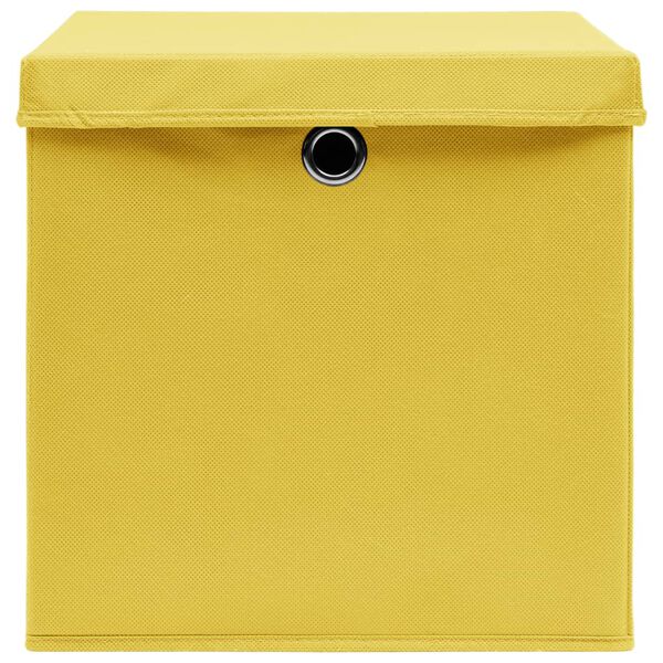 vidaXL Storage Box Set of 10 Yellow Non-woven fabric (100% polyester)