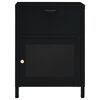 vidaXL Nightstand Black Steel Compact Bedside Table Rectangular
