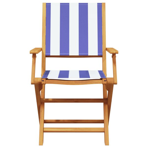 vidaXL Garden Chair Set of 4 Blue Solid Acacia wood Medium Foldable