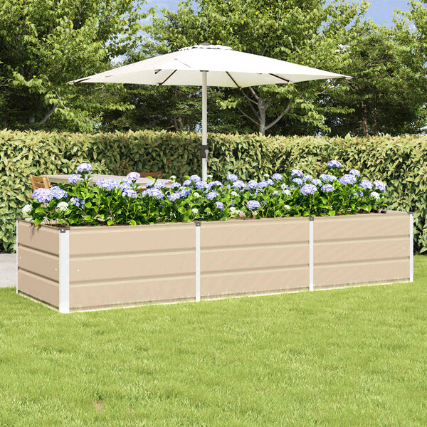 vidaXL Planter Ivory 94.49 x 31.50 x 17.72 in Steel