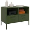 vidaXL TV Cabinet Set of 2 Olive green Cold-rolled steel Medium