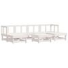 vidaXL Garden Lounge Set White Solid Pine Wood, Plywood Large Modular