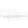 vidaXL Bed Frame White Steel 76 x 80 in Bed Frame Rectangular