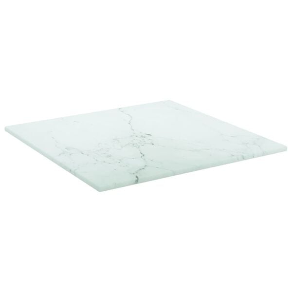 vidaXL Table Top White Tempered Glass Small Decorative Inlays