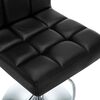 vidaXL Bar Stool Set of 2 Black Faux leather Height-Adjustable