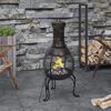 vidaXL Patio Stove with Poker 15.4x15.4x35.4" Steel