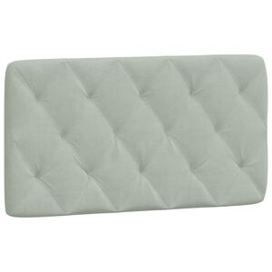 vidaXL Headboard Cushion Light grey Velvet (100% polyester), Foam Standard