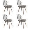 vidaXL Dining Chair Set of 4 Brown Natural rattan, Wood Standard