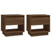 vidaXL Bedside Cabinet Set of 2 Brown Oak Engineered Wood Standard