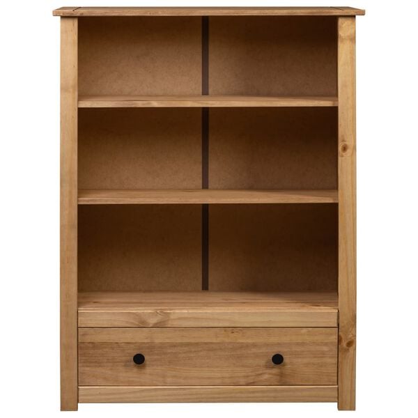 vidaXL Bookcase Natural wood color Solid pine wood Medium Bookcase