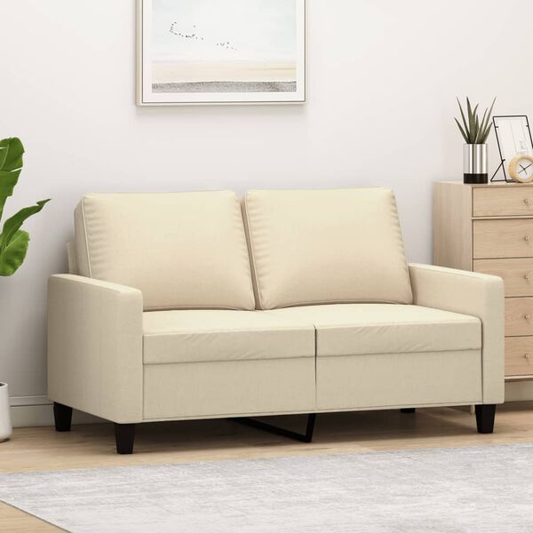vidaXL 2-seater Sofa Cream Polyester Medium 2-Seater Sofa Rectangular