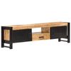 vidaXL TV Cabinet Brown and Black Rough Mango Wood, Iron