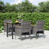 vidaXL Garden Dining Set Grey and Black