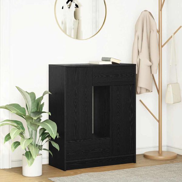 vidaXL Sideboard Black Oak Engineered Wood Medium Sideboard