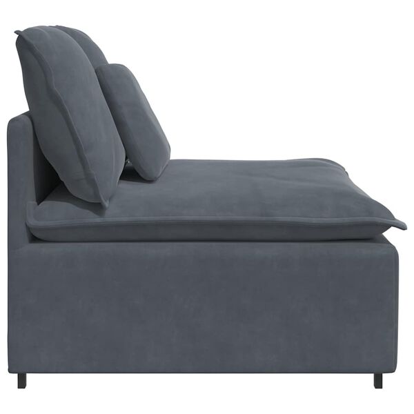vidaXL Modular Sofa Dark Gray Velvet, Metal, Foam Standard Module Sofa