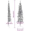 vidaXL Artificial Half Christmas Tree Silver PVC, Steel Slim, 59.1 in tall