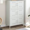 vidaXL Highboard White Steel Medium Highboard Rectangular Industrial