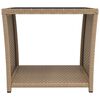 vidaXL Tea Table Beige PE rattan, powder-coated steel, tempered glass