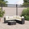 vidaXL Patio Sofa Set Set of 5 Black PE rattan 6 Piece Set