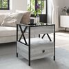 vidaXL Coffee Table Grey Sonoma Engineered wood, glass, metal Standard