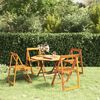 vidaXL Garden Chair Set of 4 Natural Wood Solid Acacia Wood Standard