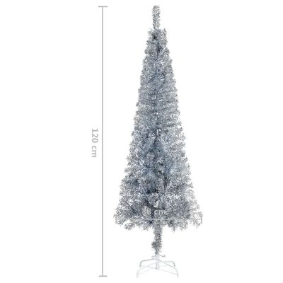 vidaXL Slim Christmas Tree Silver 4 ft
