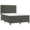 vidaXL Box Spring Bed Dark grey, White