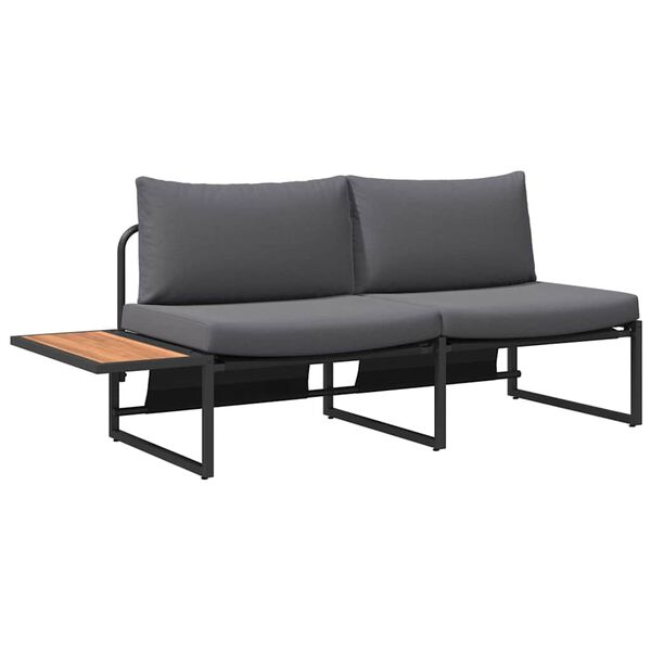 vidaXL Garden Sofa with Cushion Brown 200.5 x 70 x 85.5cm Metal