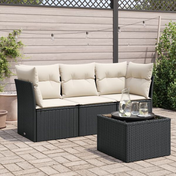 vidaXL Garden Sofa Set Black