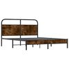 vidaXL Bed Frame Smoked oak Steel Queen Bed Frame Rectangular