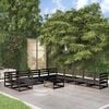 vidaXL Garden Lounge Set Black Solid pinewood Modular Garden Lounge Set