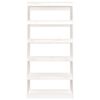 vidaXL Book Cabinet White Solid Pine Wood Medium Book Cabinet